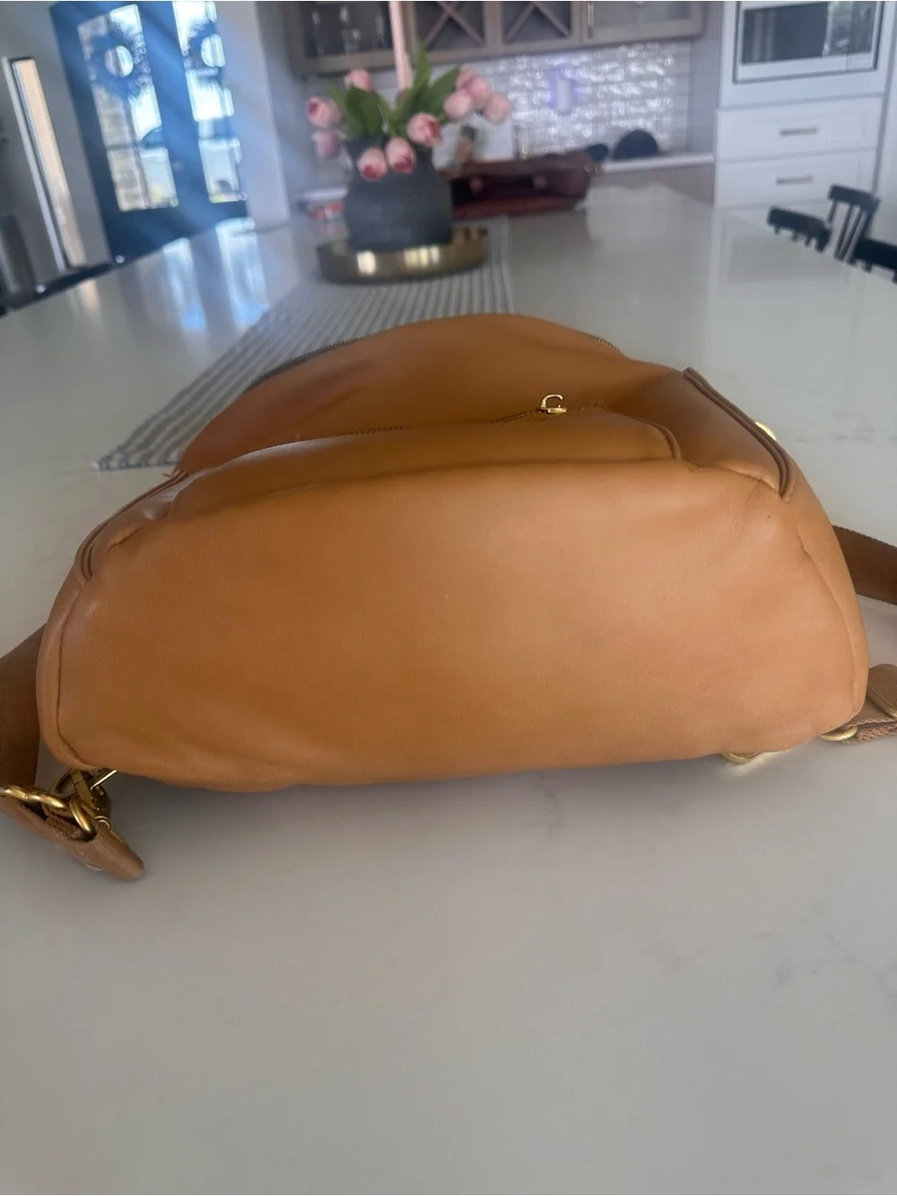 Fawn Design Tan Leather Baby Bag